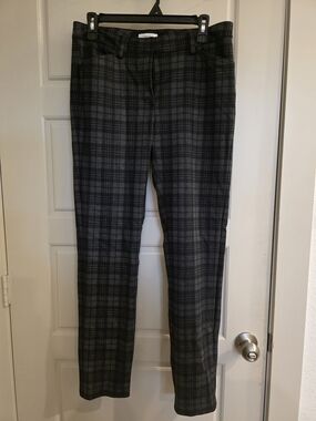 Calvin Klein Black and Gray Plaid Skirt